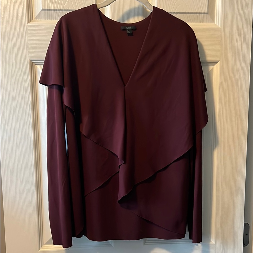 COS Purple Asymmetrical Blouse with Long Sleeves